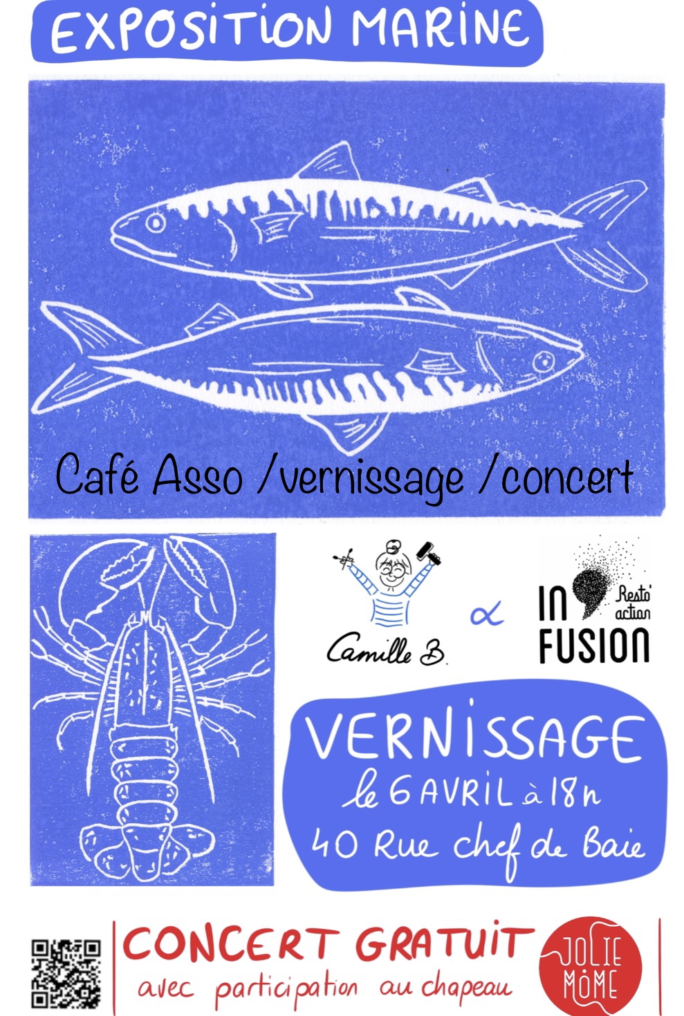 Vernissage/concert/café associatif le jeudi 6 avril
